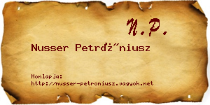 Nusser Petróniusz névjegykártya